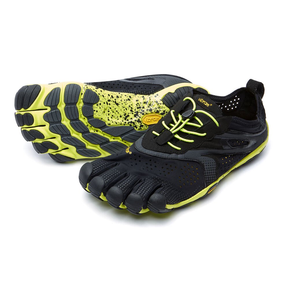 Vibram FiveFingers Heren V-Run - Hardloopschoenen Zwart/Geel - 470835FPM